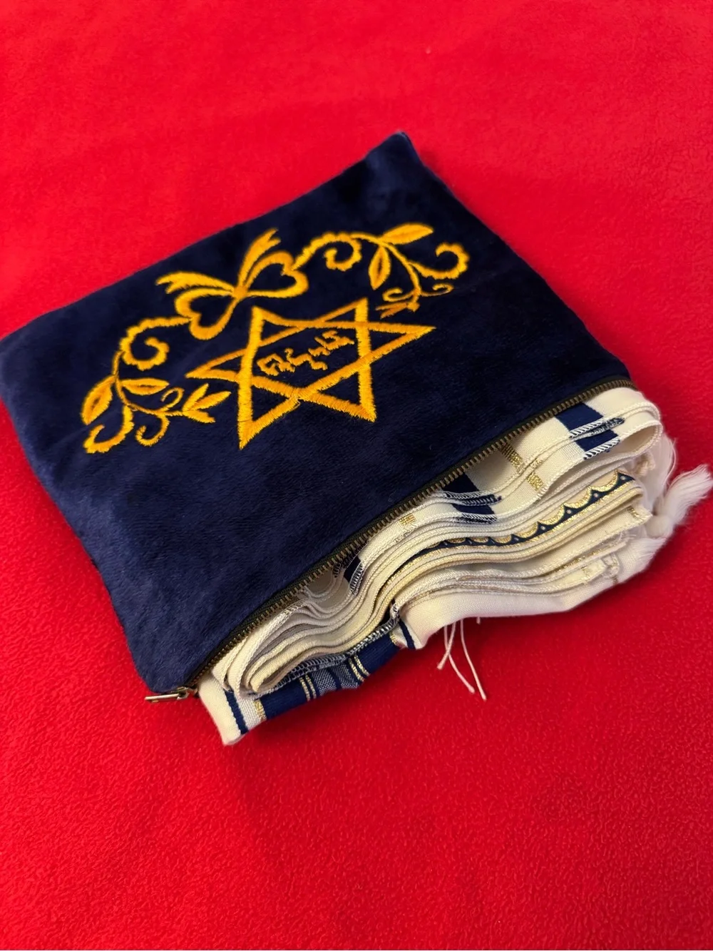 Tallit Talis Silver Thread Prayer Shawl /Talis Bag Hebrew Judaica Judaism Israel